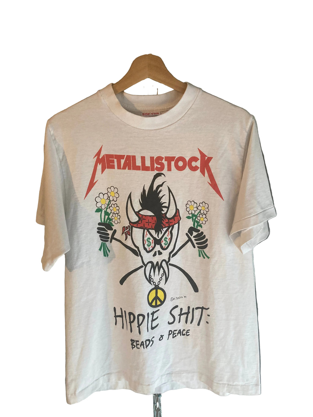 1990s metallica woodstock hippie tee L