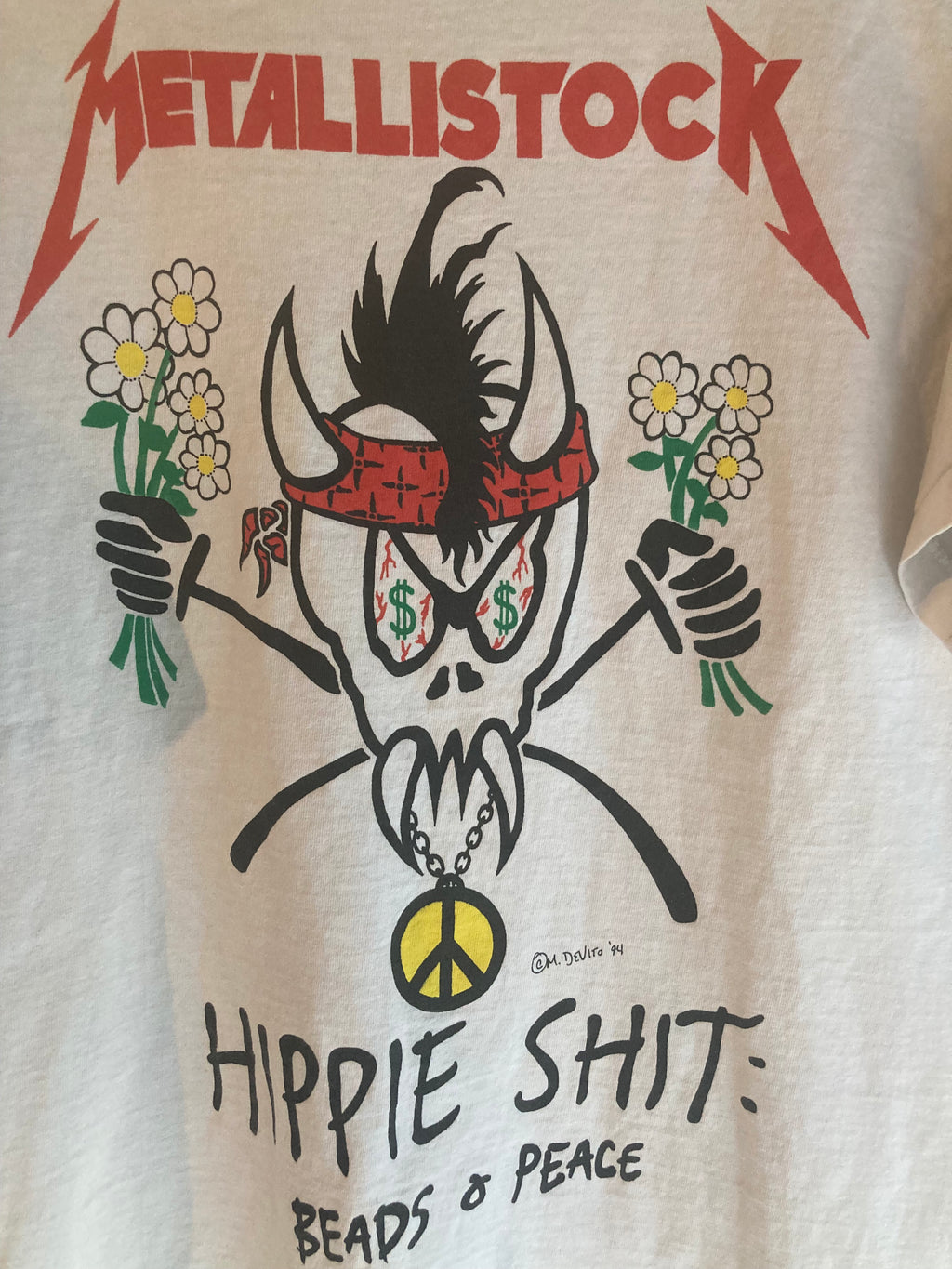 1990s metallica woodstock hippie tee L