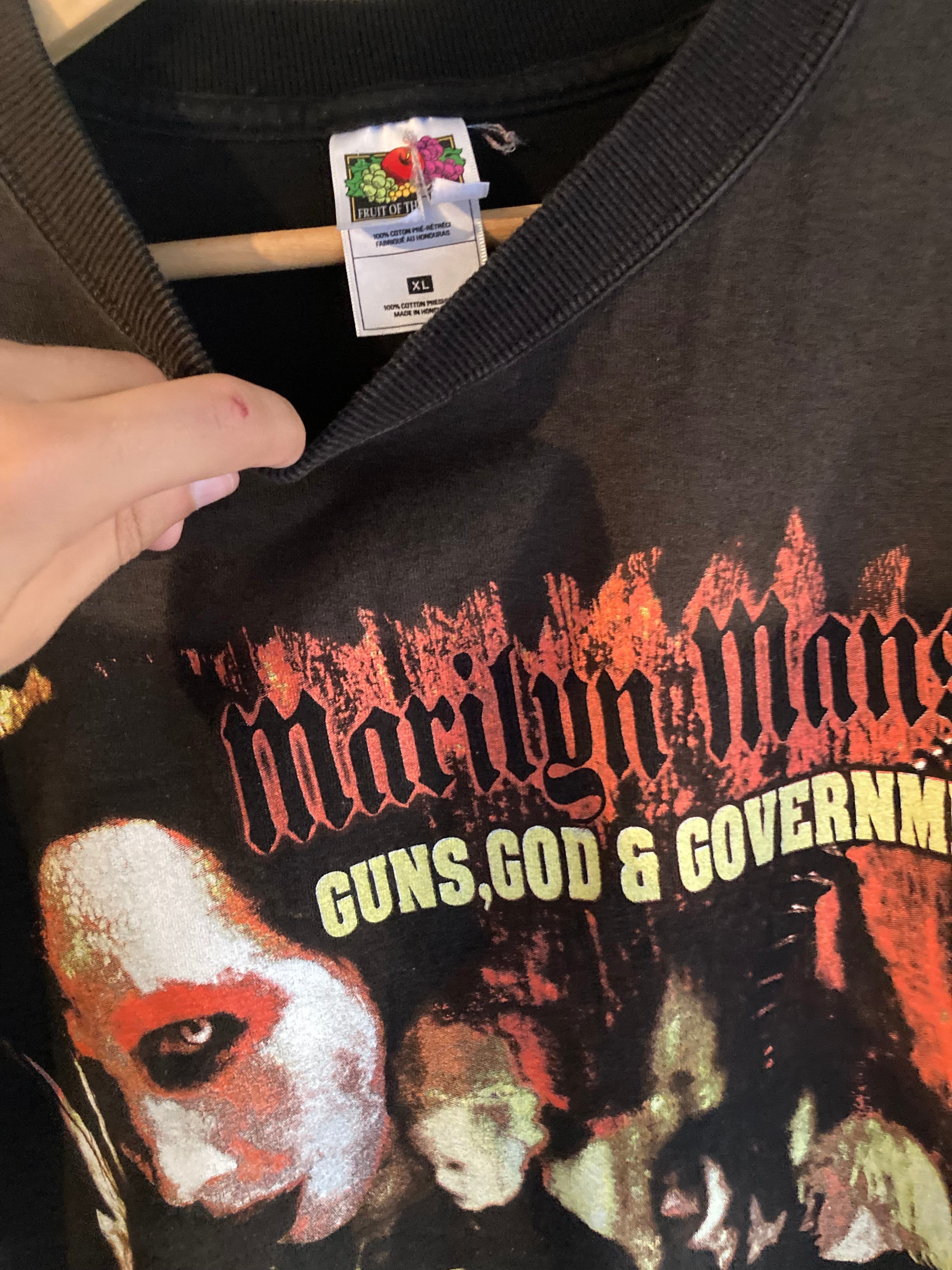 2000 Marilyn Manson guns god government world tour XL