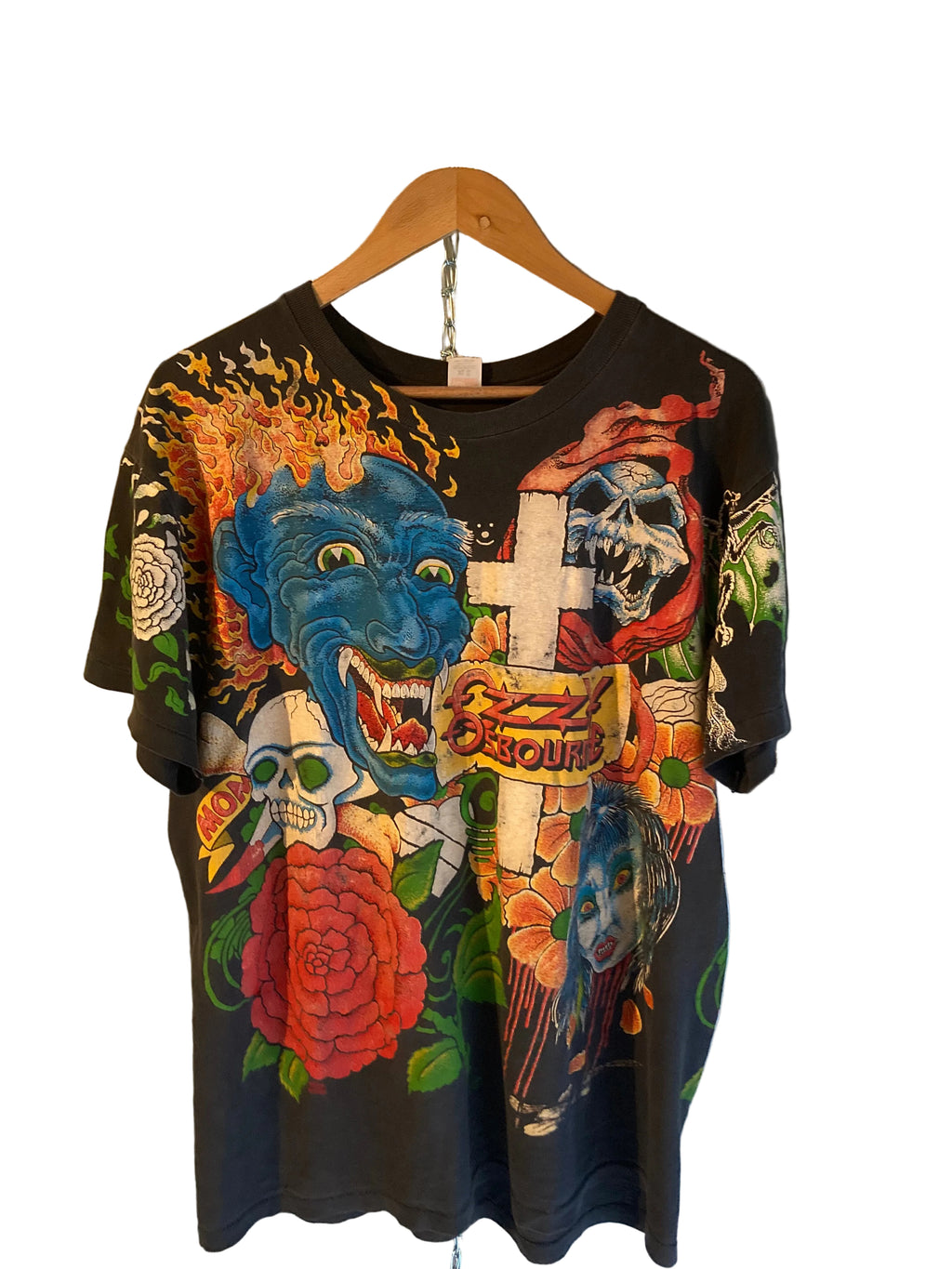 1990s Ozzy Osbourne tattoo aop tee XL