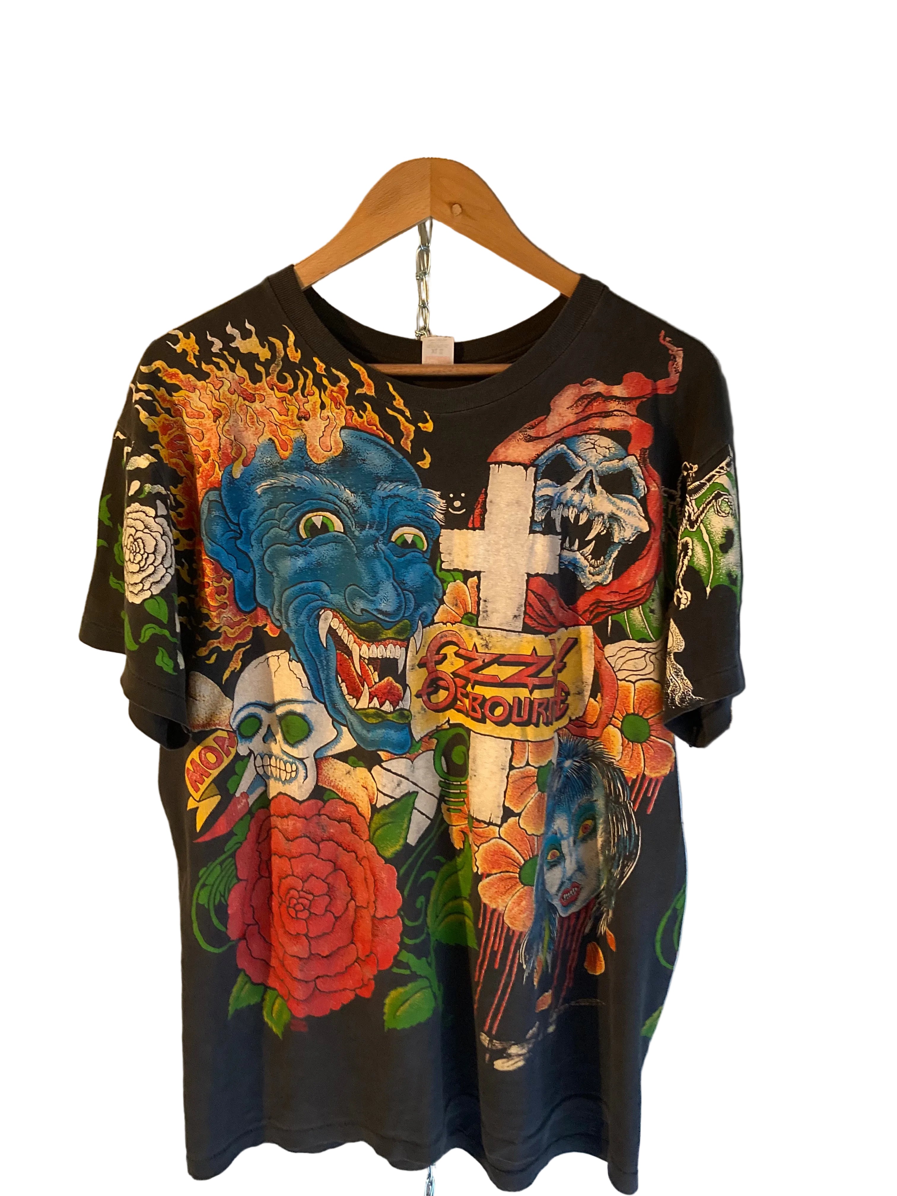 1990s Ozzy Osbourne tattoo aop tee XL