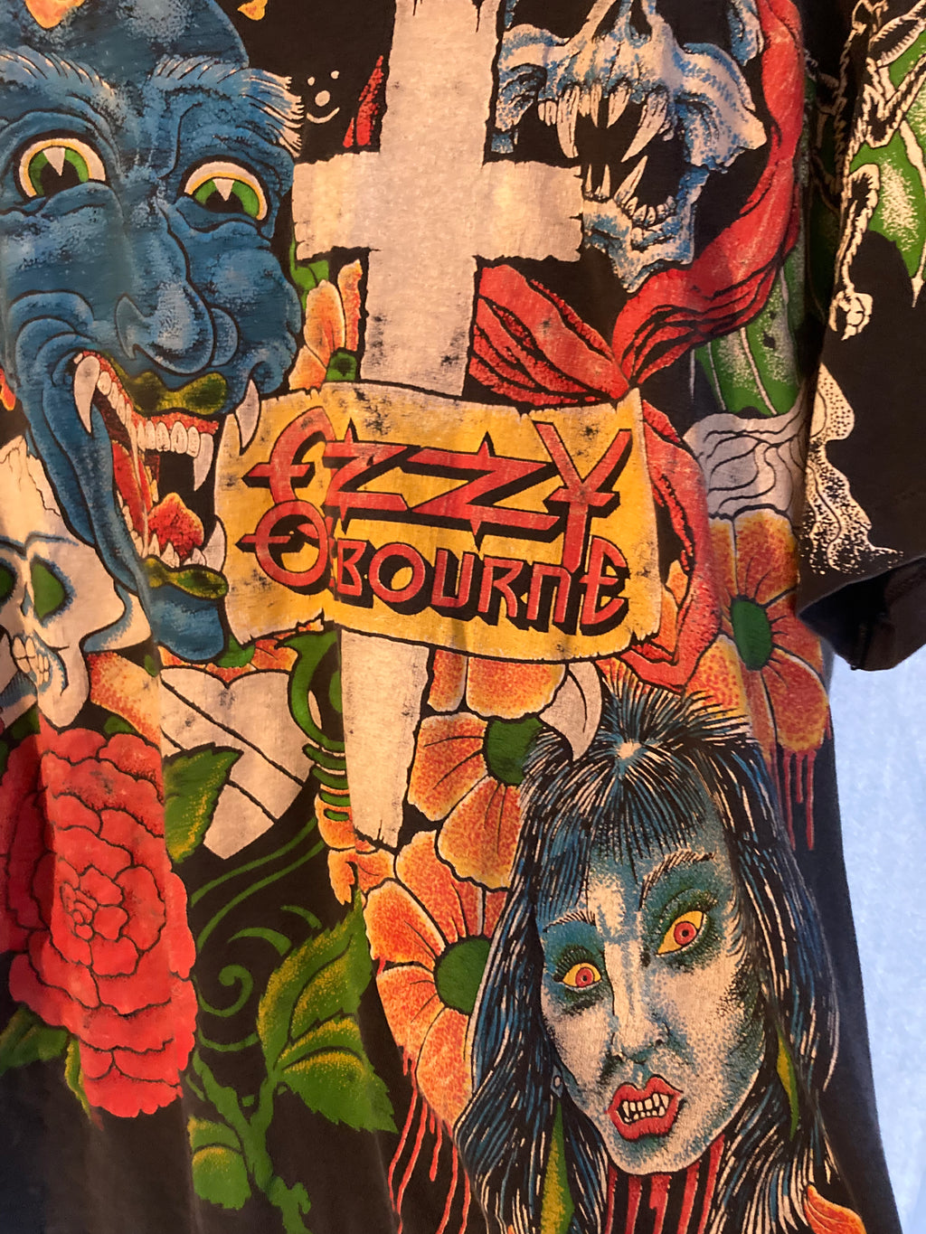 1990s Ozzy Osbourne tattoo aop tee XL