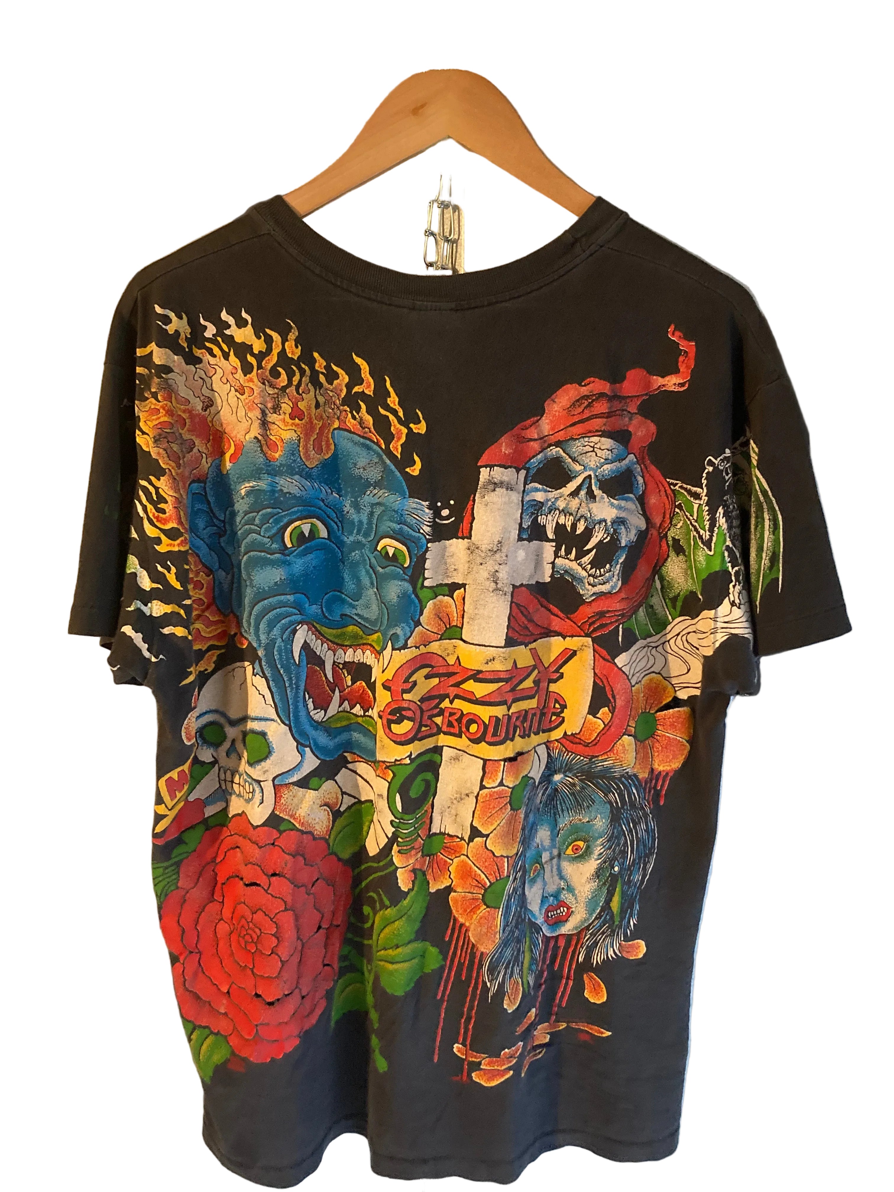 1990s Ozzy Osbourne tattoo aop tee XL