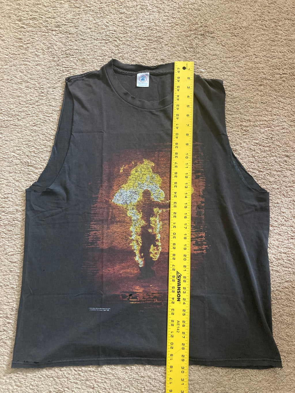 1990s Rammstein burning man cut off tee XL