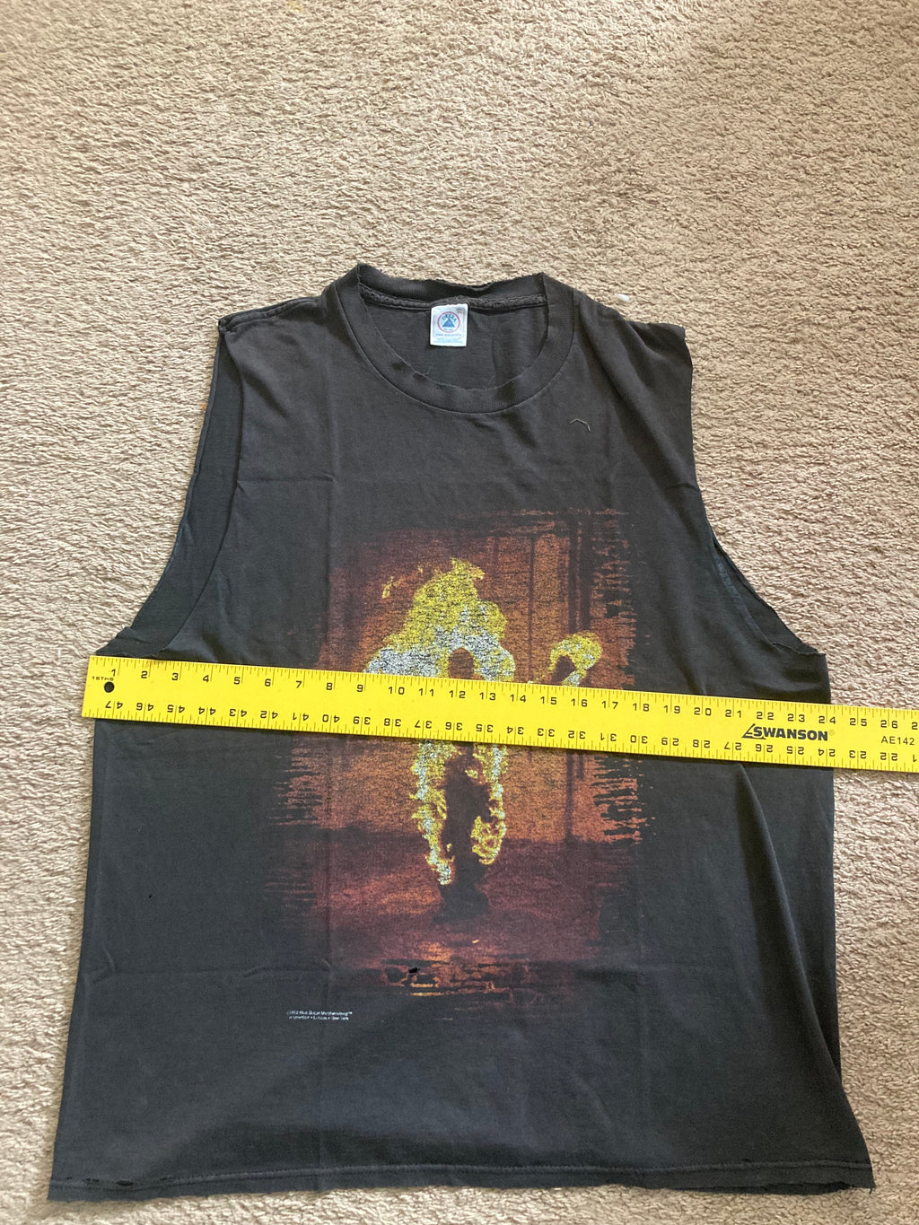 1990s Rammstein burning man cut off tee XL
