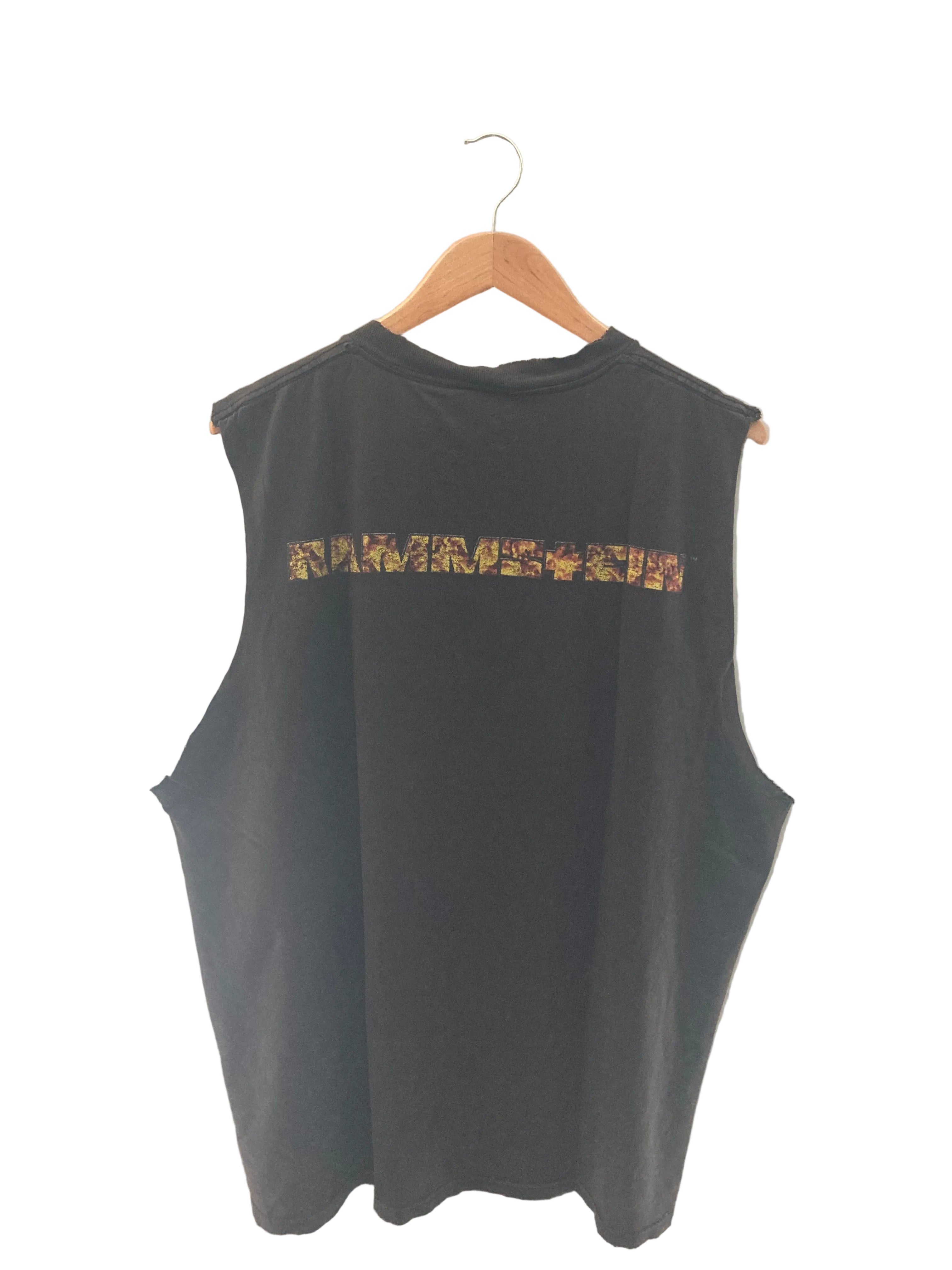 1990s Rammstein burning man cut off tee XL